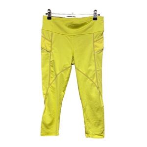 Athleta cropped bright yellow leggings size small
